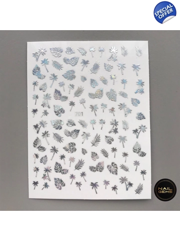 Silver Holographic Leaf..