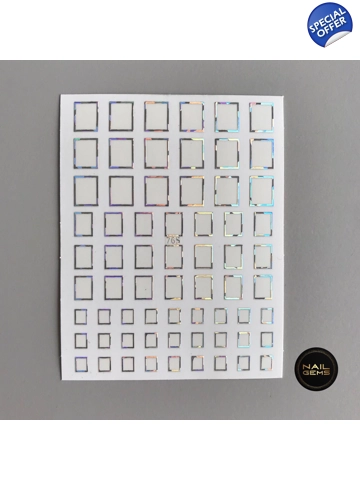 Silver Holographic Square Stickers