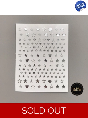 Silver 3D Star Sickers