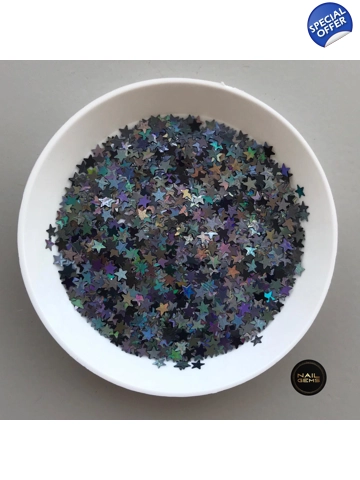 Steel Grey Holographic Stars