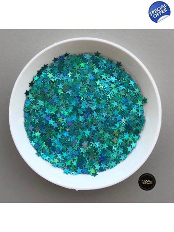 Turquoise Holographic Stars