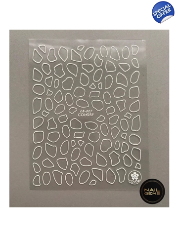 White Stone Shaped Outline Stickers