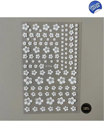 White Floral Stickers