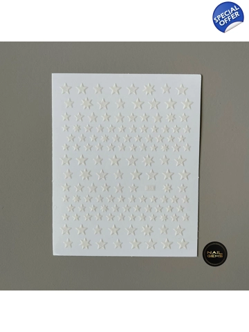 White 3D Star Stickers