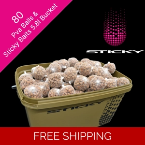 80 Stickybaits  Pre-tied PVA balls + 5.8L Bucket
