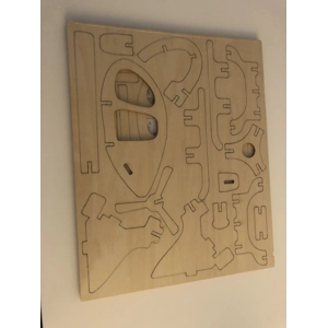 Wooden 3d model - Helicopter