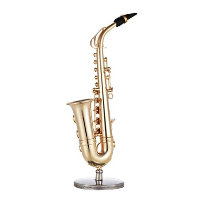 Generic Mini Brass Alto Saxophone Sax Model Exquisite Desktop