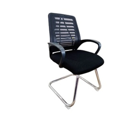 Mesh Visitor Chair 108C Chrome Black