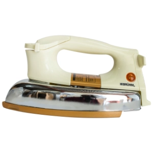 Bruhm BDI-D30 Dry Iron,Golden Non-Stick Sole Plate,Silver Chrome Metal Cover