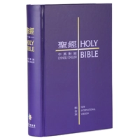 CBT1422 English Chinese Bible NIV/CUV Traditional 中英聖經和合本紫色硬面白邊Medium Size Hard Cover