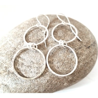 Silver double hoop  earrings