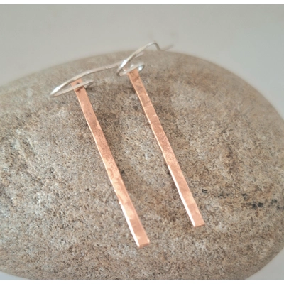 Thin copper drop earrings Thin copper drop earrings