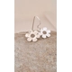 Six petal flower dangly earrings
