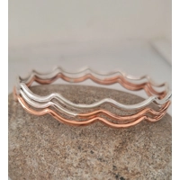 Triple Scallop Bangle set  Sterli..