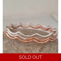 Triple Scallop Bangle set  Sterli..