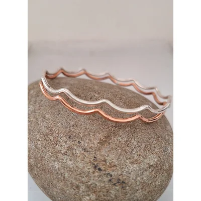 Sterling Silver/Copper bangle set