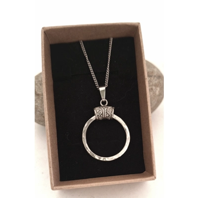 Circle Pendant with decorative bail