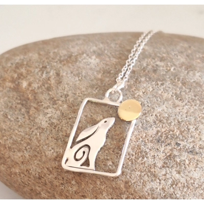 Small rectangular Moon Gazing Hare