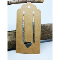 Long slim hammered earrings