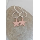 Circle and copper star drop earrings