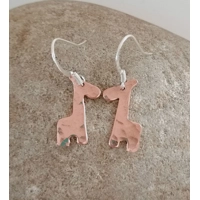 Copper Giraffe Earrings