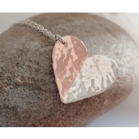 Large Two Tone Heart Pendant