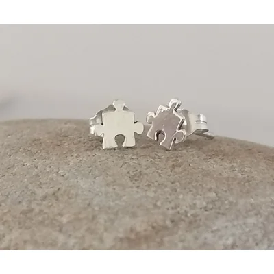 Puzzle Piece Stud Earrings