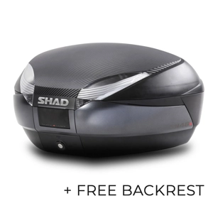 Kofer SHAD SH48 tamno sivi + karbon poklopac + naslon