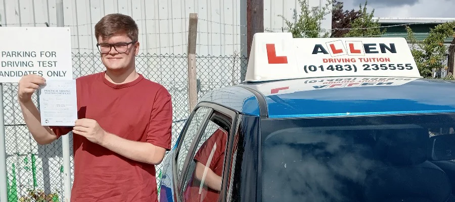 Luke passed 1st time! I enjoyed learning to drive with Nigel, very fun!