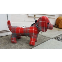 Harris Tweed Dachshund Doorstop