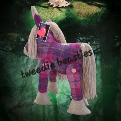 Harris Tweed Unicorn Doorstop