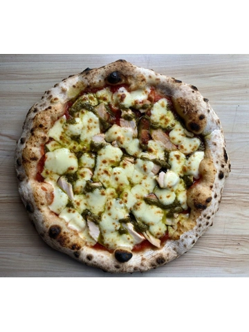 Smoked Chicken & Pesto Pizza - Heat @ Home Smoked Chicken & Pesto Pizza - Heat @ Home