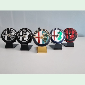 Alfa Romeo Car Badge Desk Table Top Quartz Clock Present G..