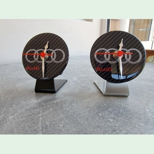 Audi Table Desk Top Clock 82mm Car Badge Emblem Germany's Finest Owners Club