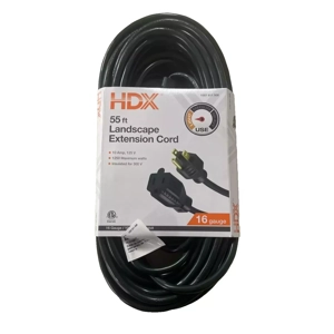 HDX 55 Ft. 16/3 Green Outdoor Extension Cord (1-Pack) HDX 55 Ft. 16/3 Green Outdoor Extension Cord (1-Pack)