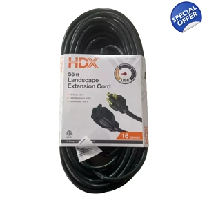 HDX 55 Ft. 16/3 Green Outdoor Extension Cord (1-Pack)