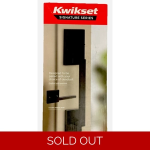 Kwikset San Clemente Matte Black Entry Door Handleset Non-Locking No Deadbolt