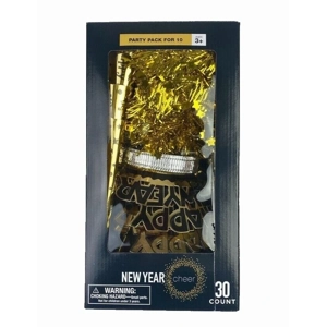 New Years Eve - 30 Piece Party Pack for 10 People - Leis - Hats - Tiaras & Horns New Years Eve - 30 Piece Party Pack for 10 People - Leis - Hats - Tiaras & Horns