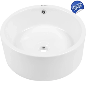 Swiss Madison Monaco Round Ceramic Bathroom Vessel Sink in White