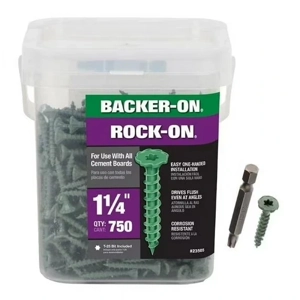 Backer-On Rock-On Star Drive Serrated Head Cement Board Screws 1 1/4