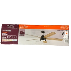 Home Decorators Driskol 60 in. LED Smart Black Indoor Ceiling Fan with Remote Home Decorators Driskol 60 in. LED Smart Black Indoor Ceiling Fan with Remote