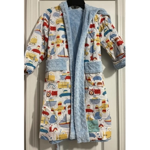 S/M Boys Reversible Robe, Bl..