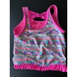 6 Girls Tankini Top, Pink, Heart & Pineapple Print