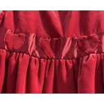 3 Girls Holiday Dress, Red Velour w/Hearts