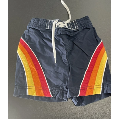6-12m Boys Swim Trunks, Navy w/Rainbow