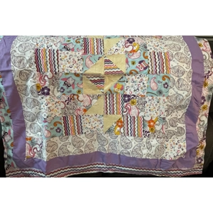 Baby Quilt, 38”x37” Stripe/o..