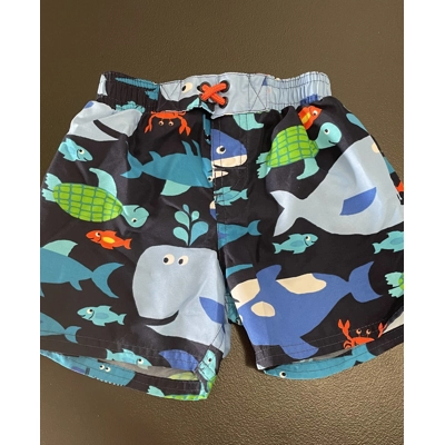 18m Boys Swim Trunks, Navy, Sea Creatures