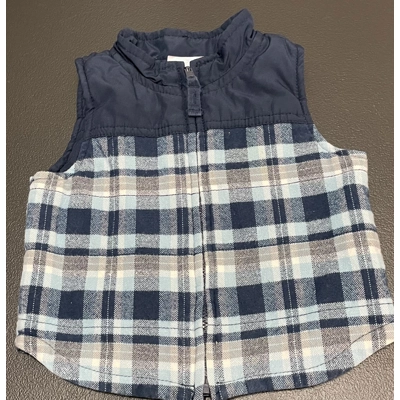 6-12 Months Boys Vest, Navy/Plaid