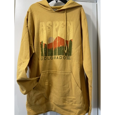 M Adult Hoodie, Mustard, Colorado