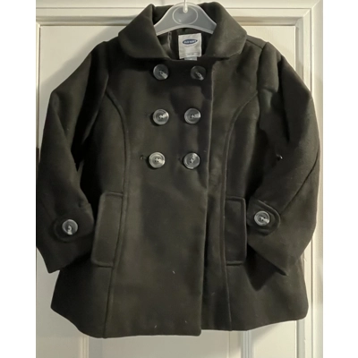 4T Girls Peacoat, Black